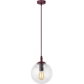 Luster na sajli COSMO 1xE14/10W/230V prečnik 14 cm crvena/prozirna